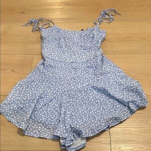 Fashion Nova Blue Floral Jumpsuit